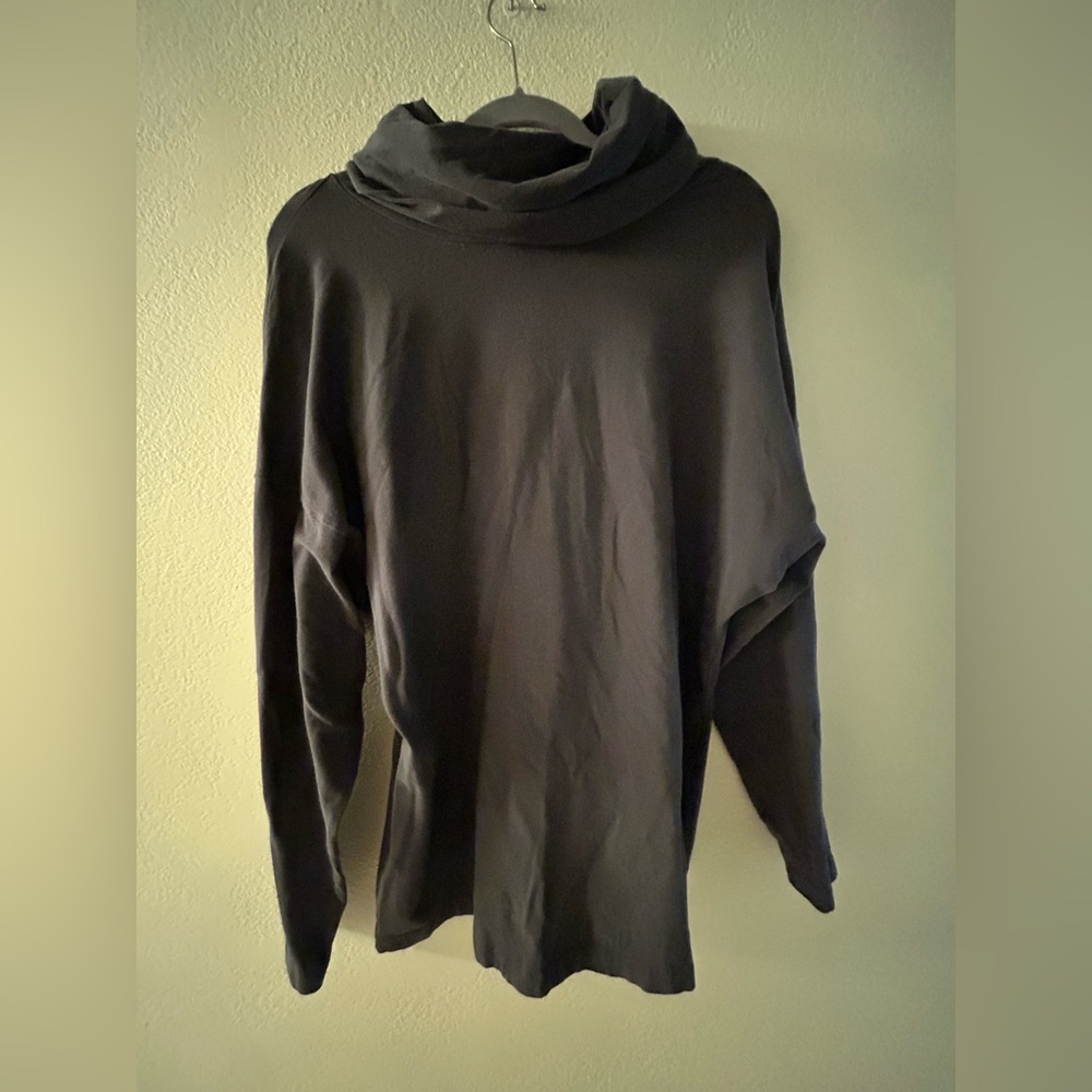 European Culture Dark Gray Cowl Neck Sweater